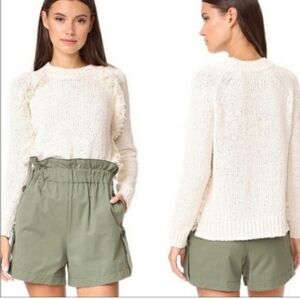 Madewell Loop Edge Pullover Sweater with Fringe Size Medium